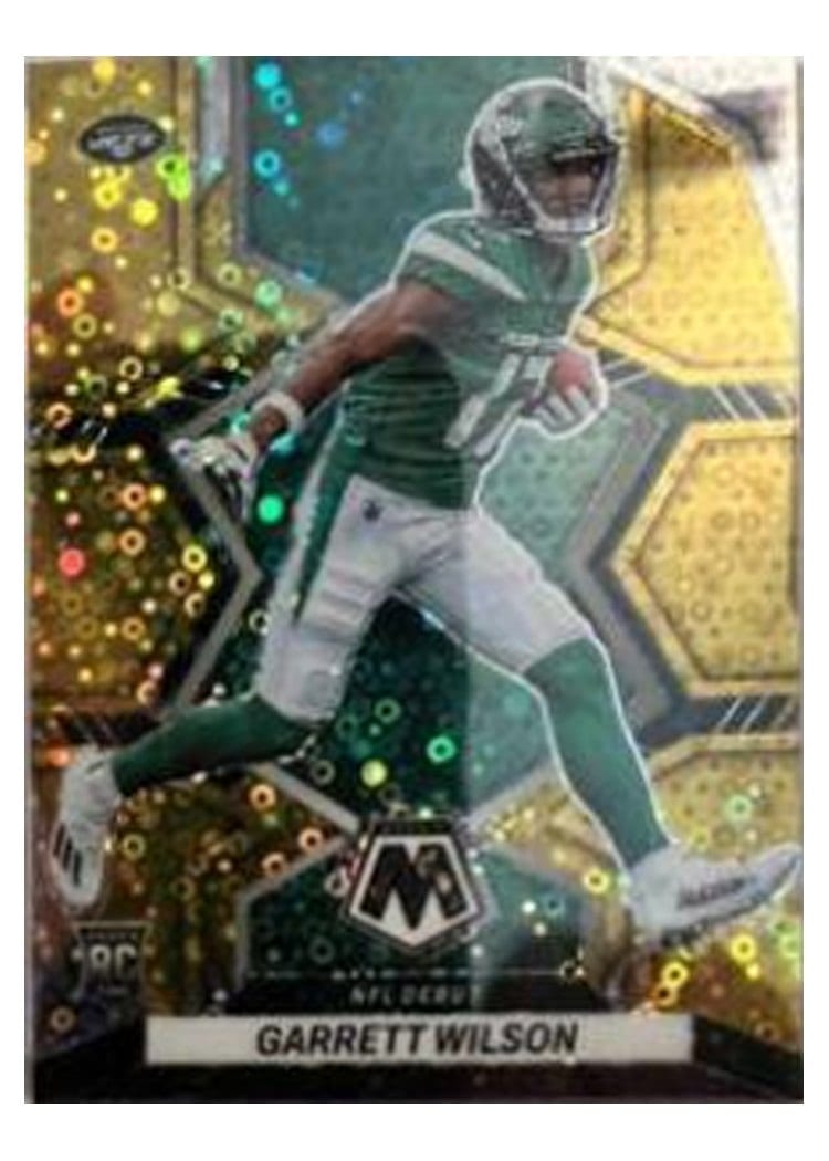 2022 Panini Mosaic Base Set Garrett Wilson No Huddle Gold #276 card