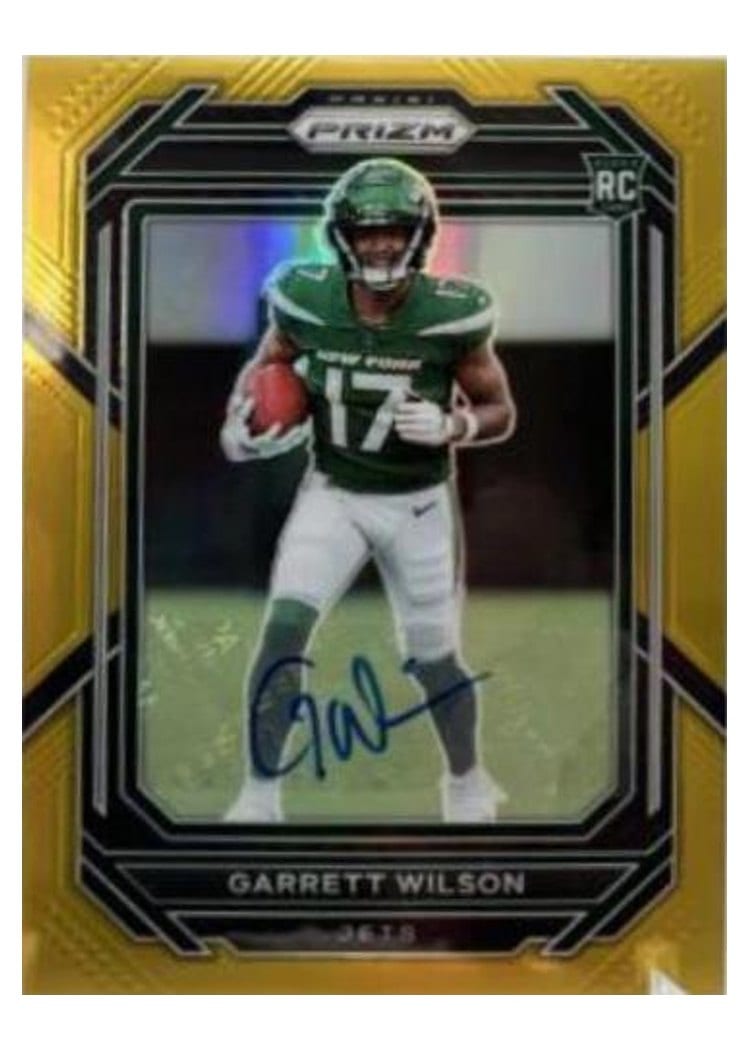 2022 Panini Prizm Base Set Garrett Wilson Autograph Gold #309 card