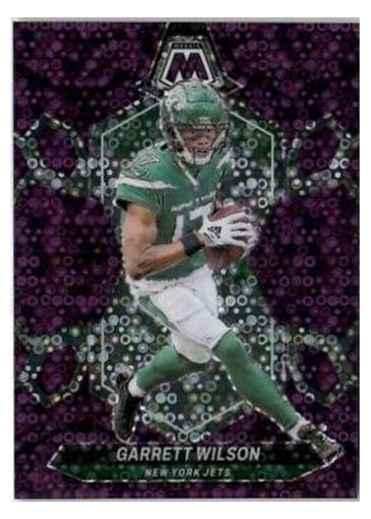 2024 Panini Mosaic Base Set Garrett Wilson No Huddle Purple #171 card