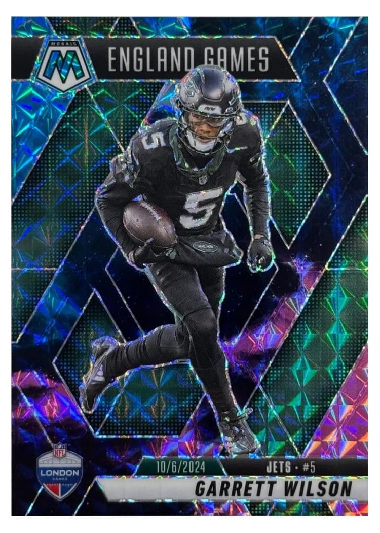 2025 Panini Mosaic Base Set Garrett Wilson Blue Sparkle #252 card