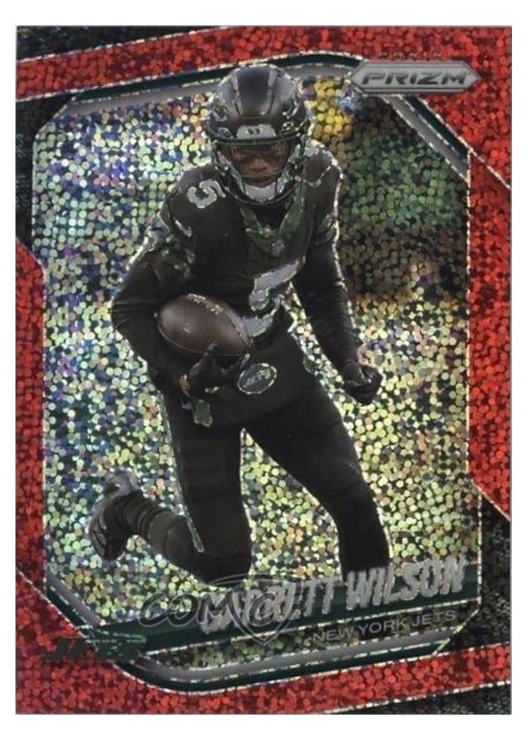2025 Panini Prizm Base Set Garrett Wilson Red Sparkle #178 card