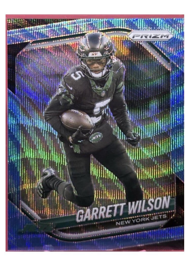 2025 Panini Prizm Base Set Garrett Wilson Blue Wave #178 card
