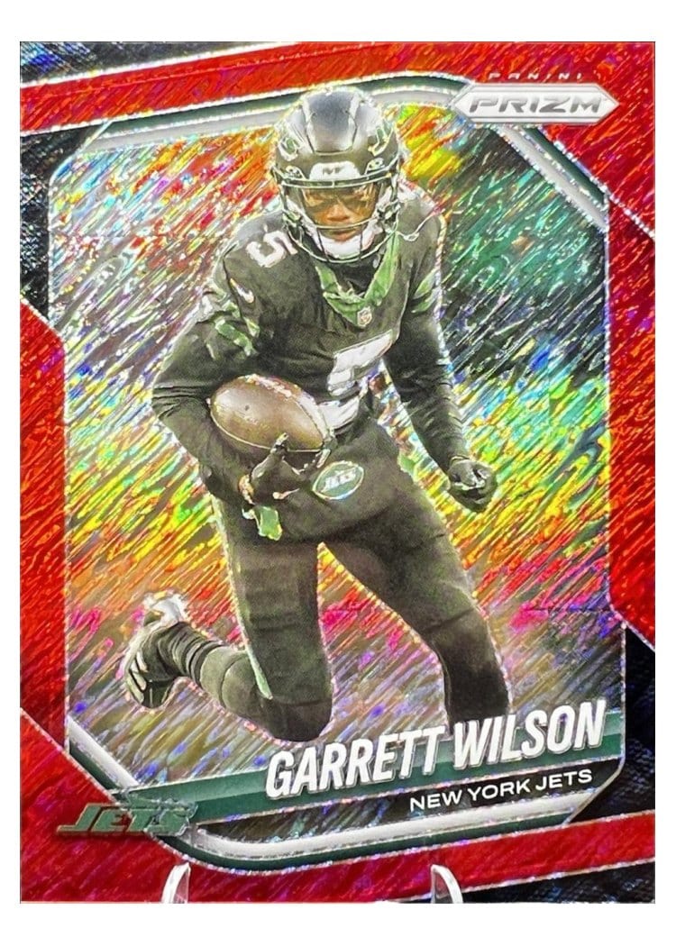 2025 Panini Prizm Base Set Garrett Wilson Red Shimmer #178 card