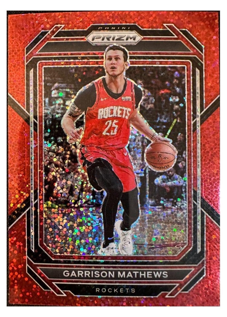 2022-23 Panini Prizm Base Set Garrison Mathews Red Sparkle Prizm #188 card