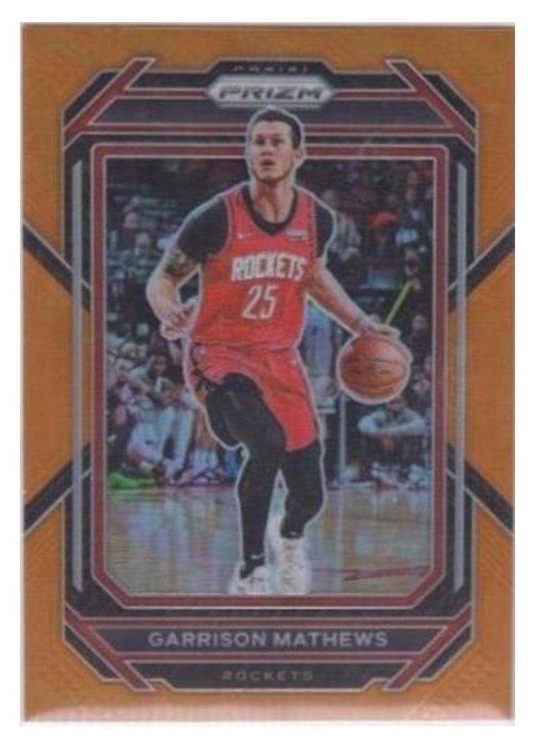 2022-23 Panini Prizm Base Set Garrison Mathews Orange Prizm #188 card