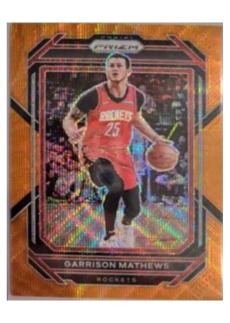 2022-23 Panini Prizm Base Set Garrison Mathews Orange Wave Prizm #188 card