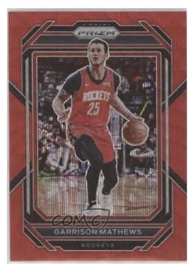 2022-23 Panini Prizm Base Set Garrison Mathews Ruby Wave Prizm #188 card