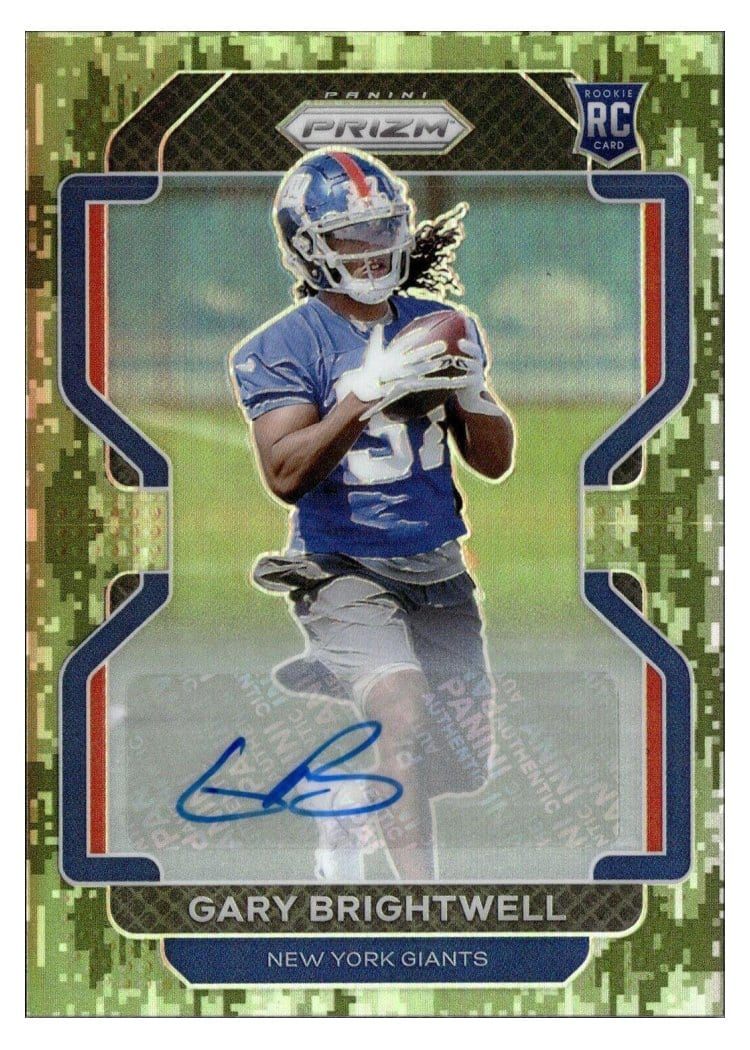 2021 Panini Prizm Base Set Gary Brightwell Autograph Camo Prizm #400 card
