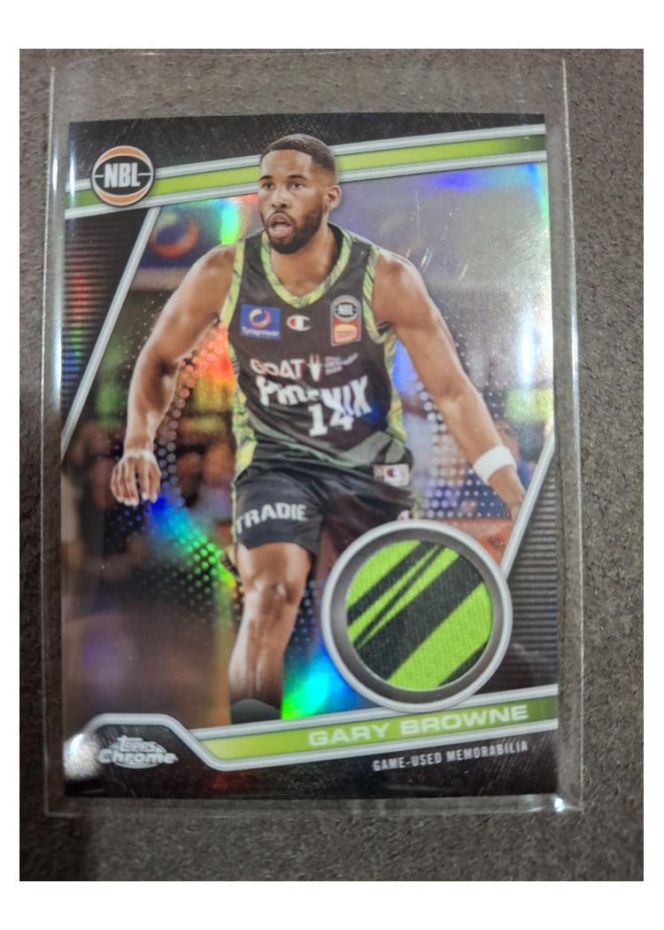 2023-24 Topps Chrome NBL NBL Relic Refractor Gary Browne #NRR-24 card