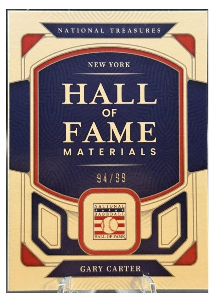 2023 Panini National Treasures Hall of Fame Materials Booklet Gary Carter #4 card