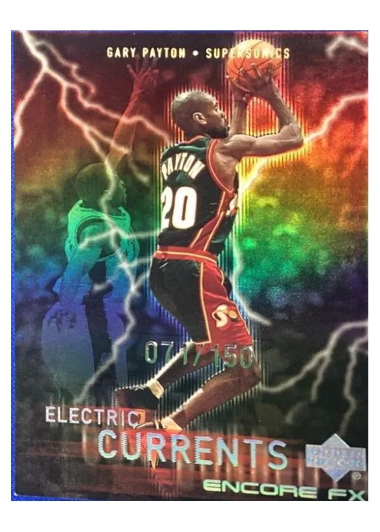 1999 Upper Deck Encore Electric Currents Gary Payton #EC7 card
