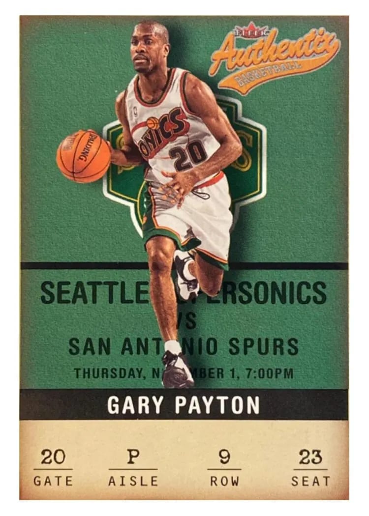 2001 Fleer Authentix Gary Payton #9 card