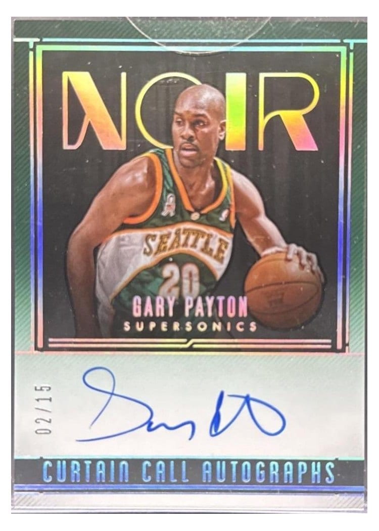 2024-25 Panini Noir Curtain Call Autographs International Set Gary Payton #10 card