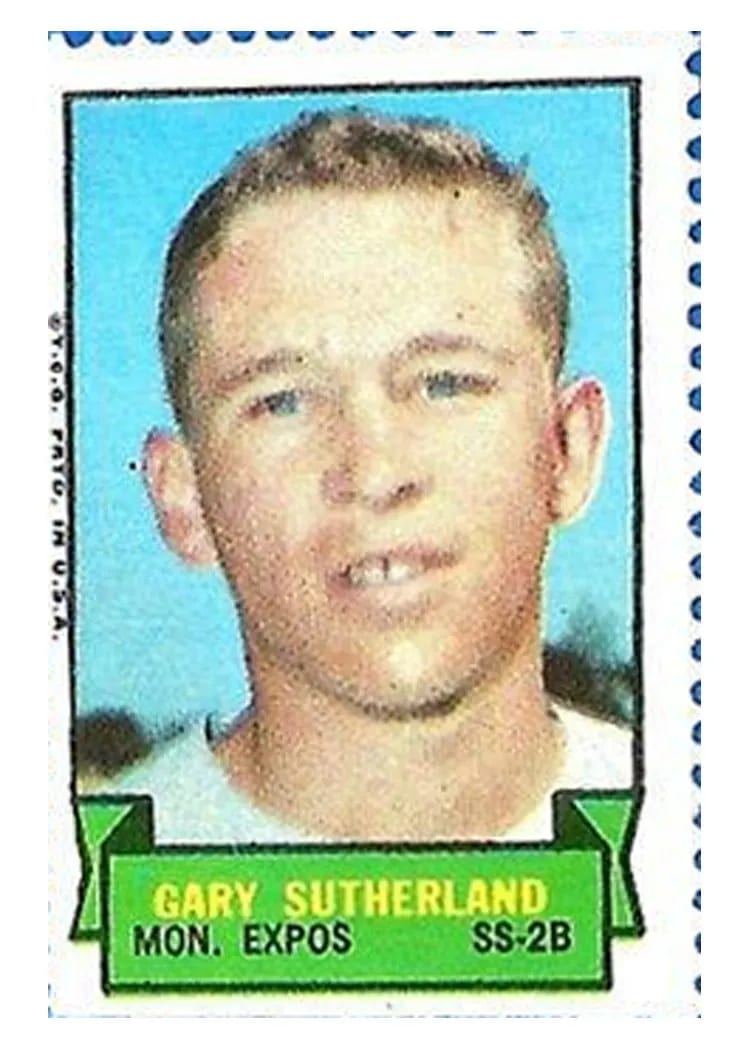 1969 Topps Stamps Gary Sutherland card