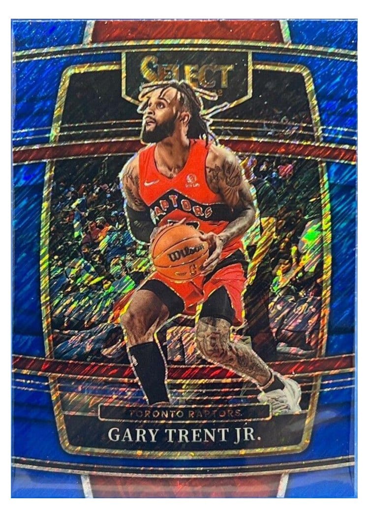 2021-22 Panini Select Base Set Gary Trent Jr. Blue Shimmer #25 card
