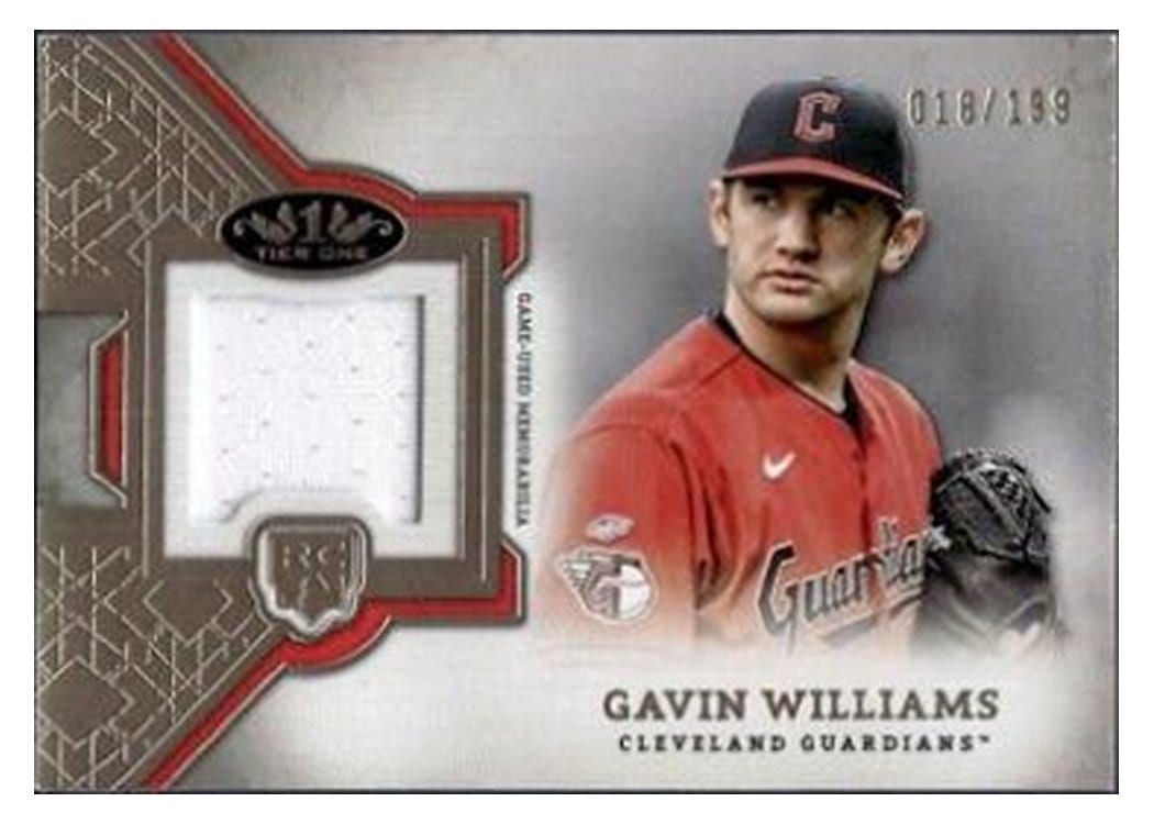 2024 Topps Tier One Rookie Relics Gavin Williams #RR-GW card