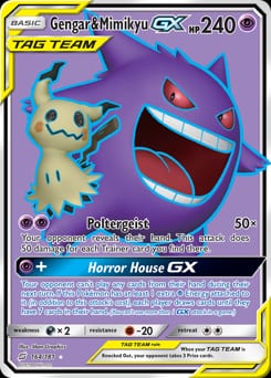 2019 Team Up Gengar & Mimikyu-GX #164 card