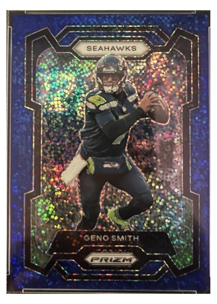 2024 Panini Prizm Base Set Geno Smith Blue Sparkle #259 card