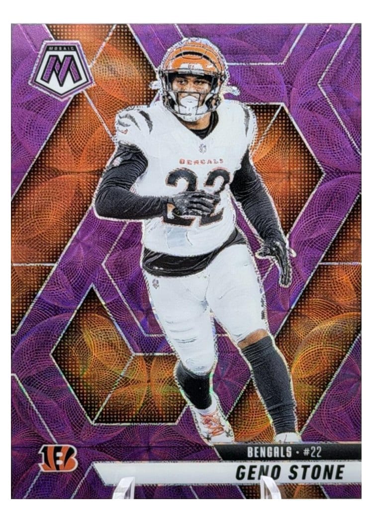 2025 Panini Mosaic Base Set Geno Stone Purple Scope #186 card
