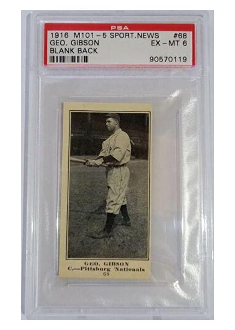 1916 M101 5 Sporting News Geo. Gibson #68 card