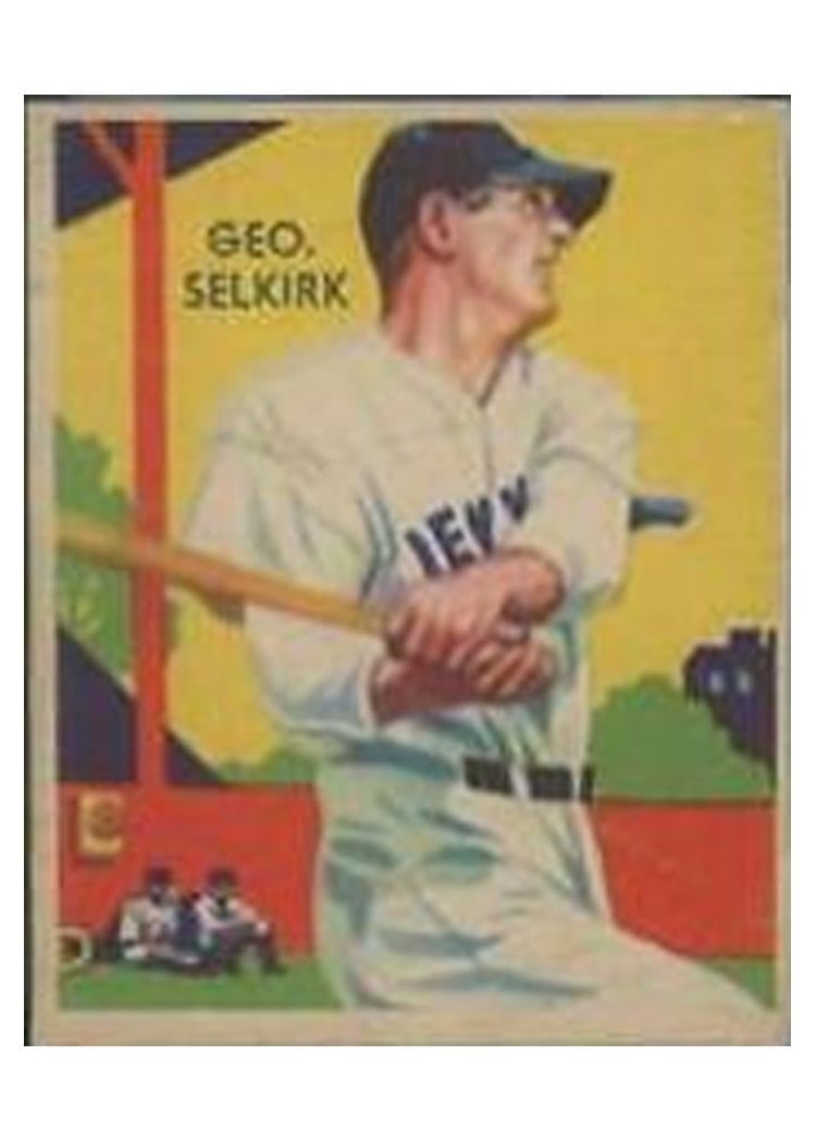 1936 Diamond Stars Geo. Selkirk #88 card