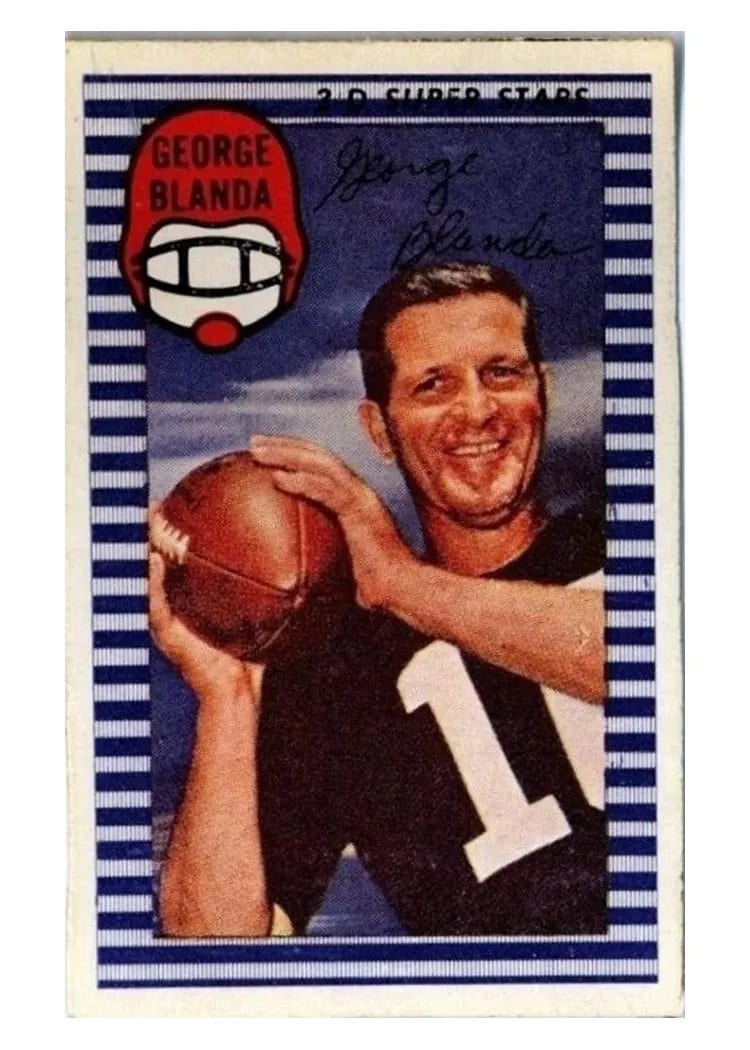 1971 Kellogg's George Blanda Hand Cut card