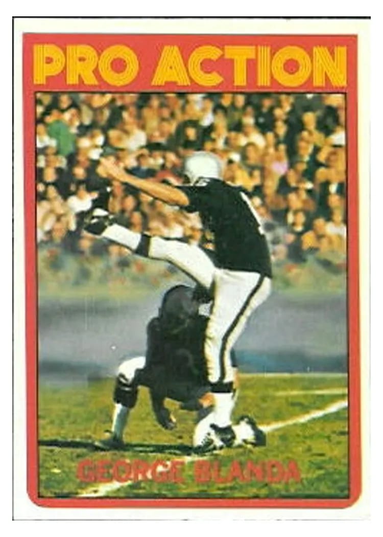 1972 Topps George Blanda In Action #348 card
