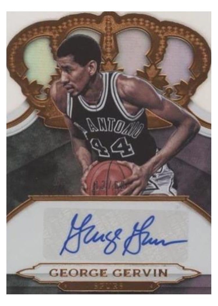 2018 Panini Crown Royale Crown Autographs George Gervin #CA-GGV card