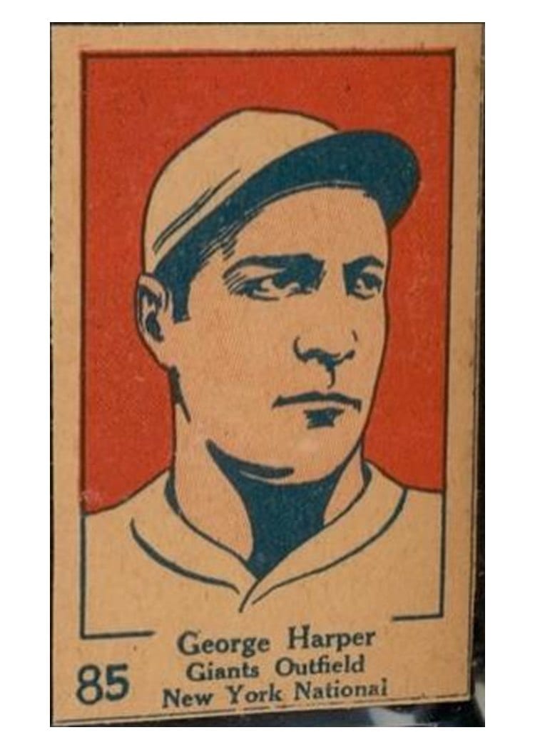 1928 W513 Hand Cut George Harper #85 card