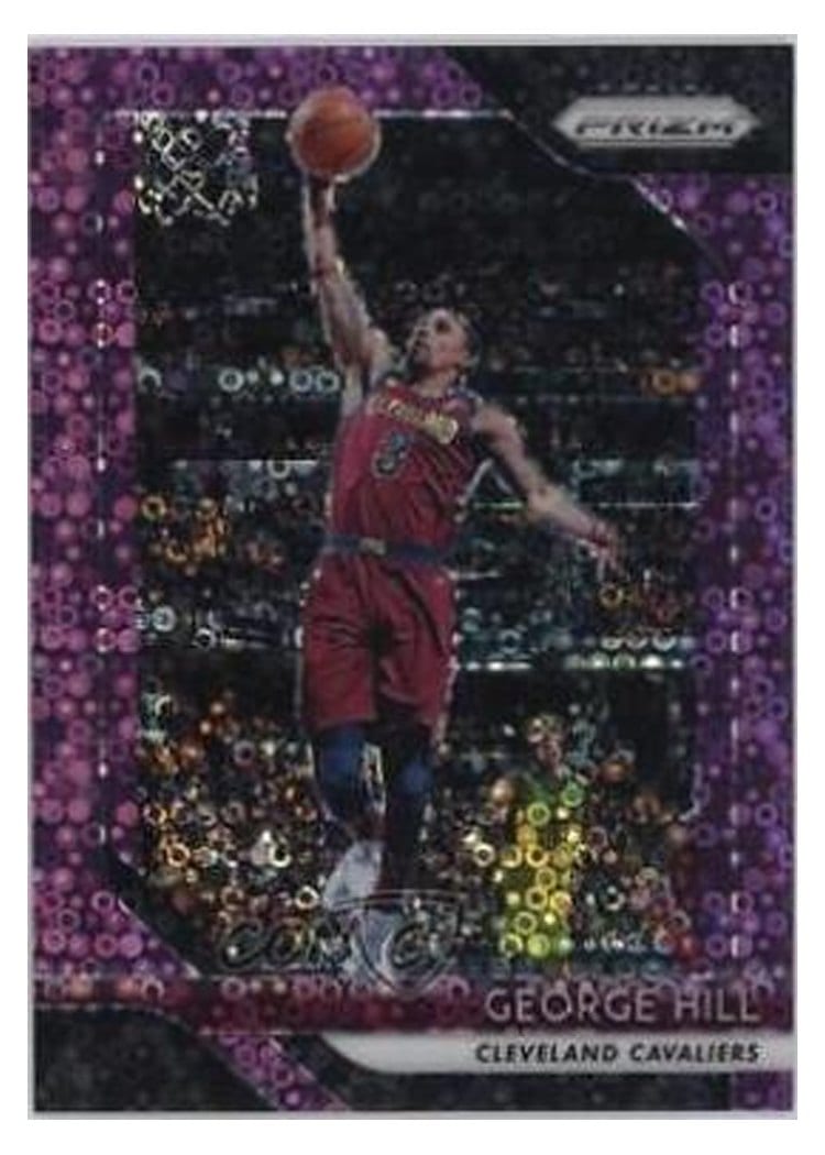2018-19 Panini Prizm Base Set George Hill Fast Break Prizm Purple #160 card