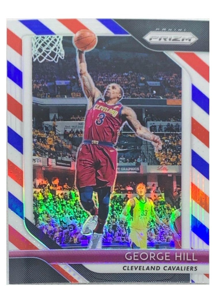 2018-19 Panini Prizm Base Set George Hill Red, White, and Blue Prizm #160 card