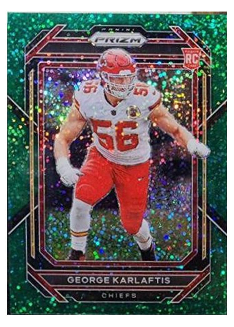 2022 Panini Prizm Base Set George Karlaftis Green Sparkle #378 card