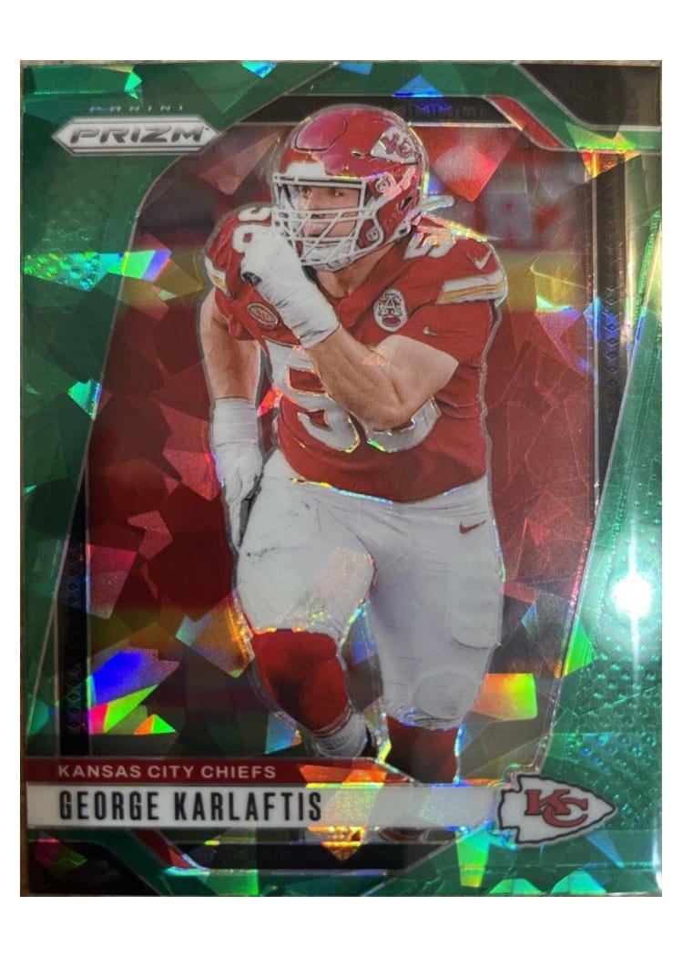 2024 Panini Prizm Base Set George Karlaftis Green Ice #142 card