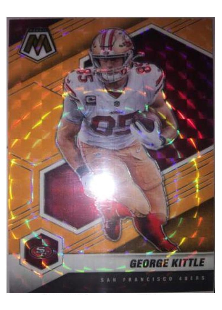 2021 Panini Mosaic Base Set George Kittle Orange Fluorescent #176 card