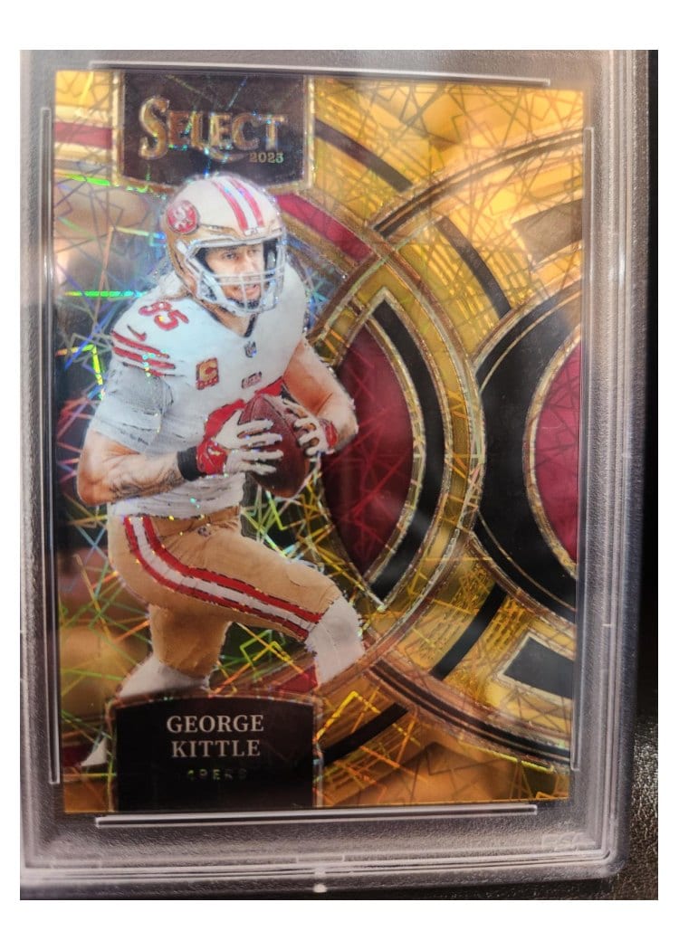 2023 Panini Select Base Set George Kittle Gold Prizm #153 card