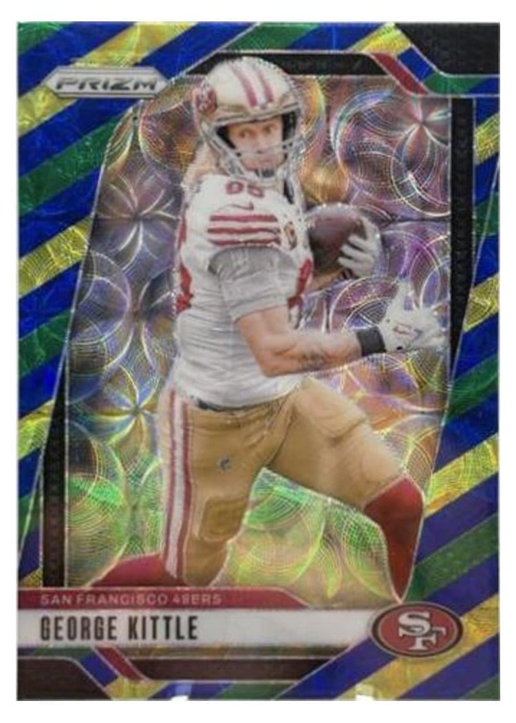 2024 Panini Prizm Base Set George Kittle Choice Blue Yellow Green #253 card