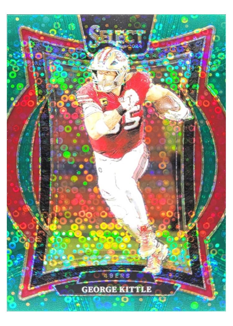 2024 Panini Select Base Set George Kittle Green Disco Prizm #58 card