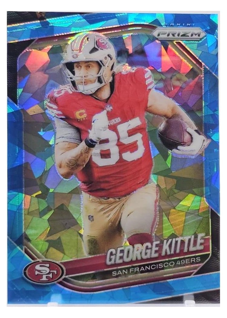 2025 Panini Prizm Base Set George Kittle Blue Ice #94 card