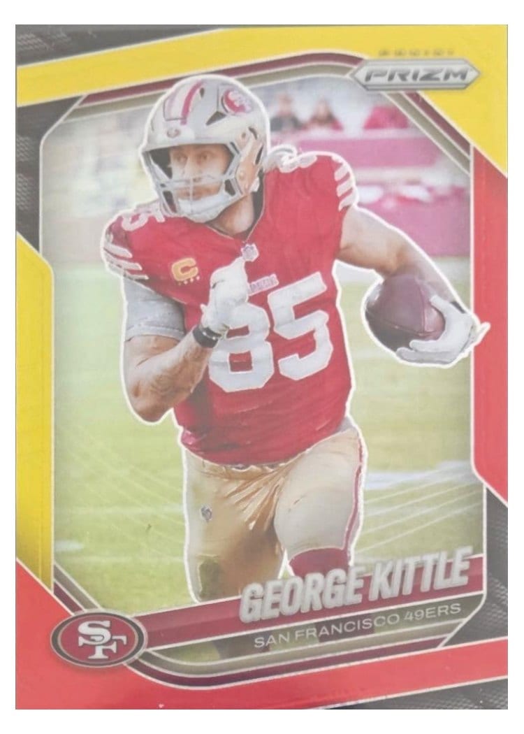2025 Panini Prizm Base Set George Kittle Red Yellow #94 card