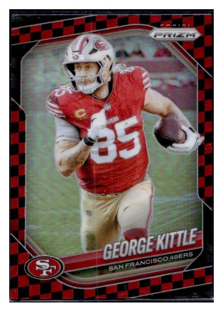 2025 Panini Prizm Base Set George Kittle Black Red Checker #94 card