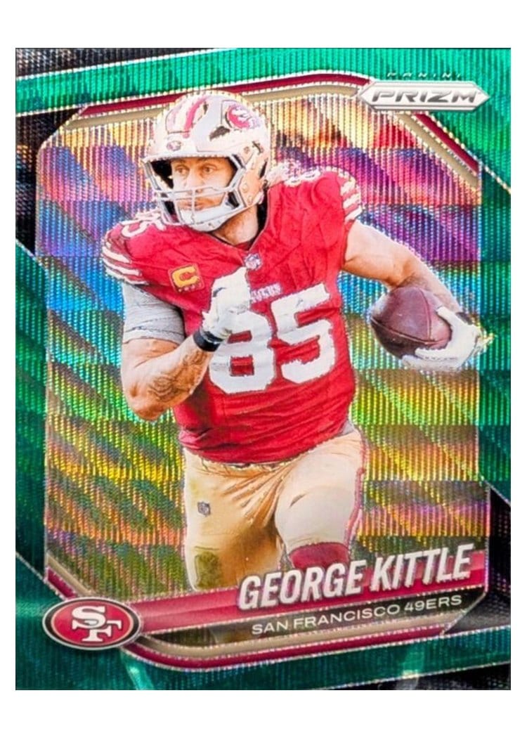 2025 Panini Prizm Base Set George Kittle Green Wave #94 card