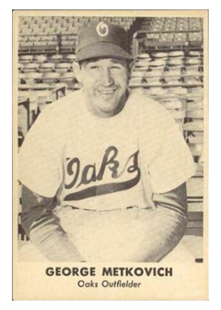 1949 Remar Bread Oakland Oaks George Metkovich card
