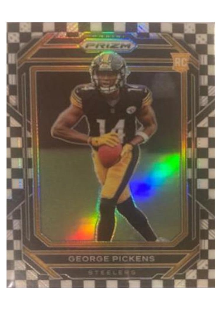 2022 Panini Prizm Base Set George Pickens Black White Checker #329 card