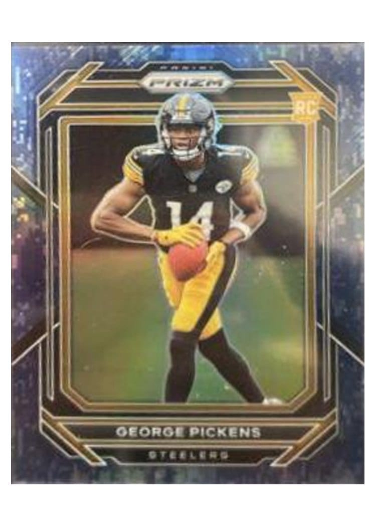 2022 Panini Prizm Base Set George Pickens Blue Shimmer #329 card