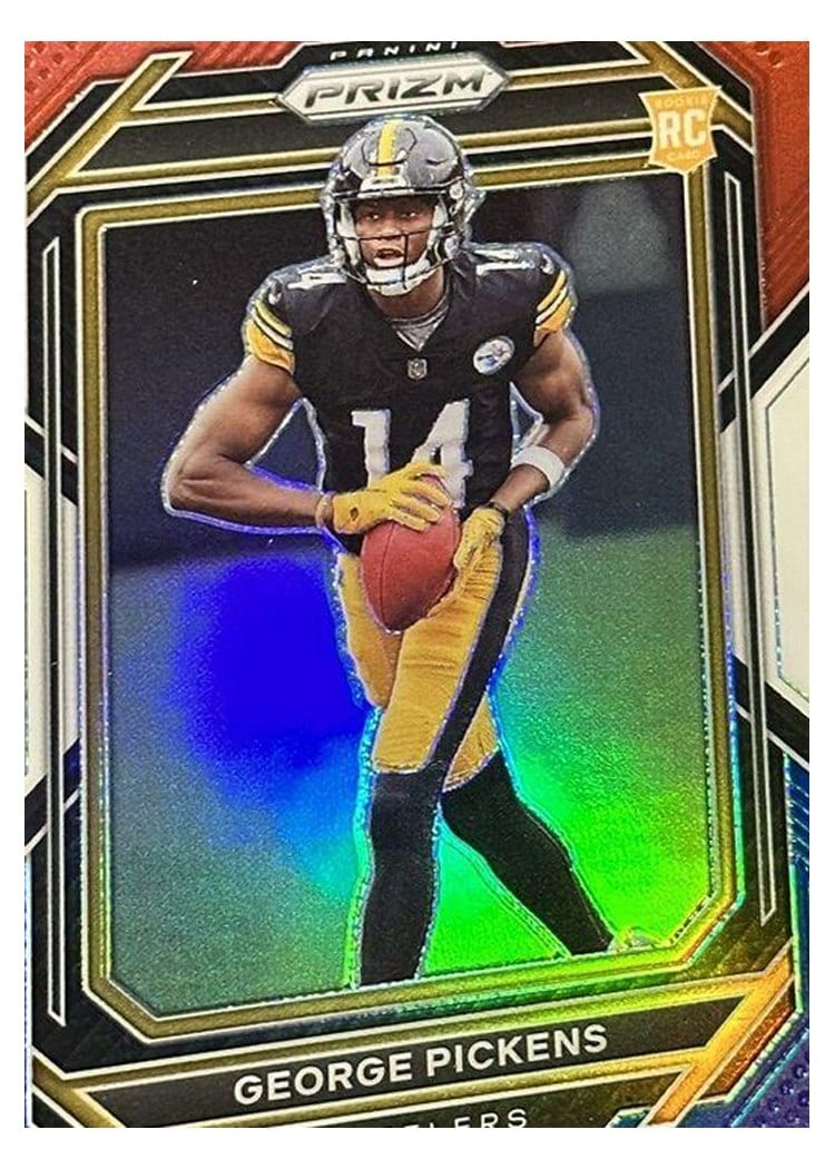 2022 Panini Prizm Base Set George Pickens Red White Blue #329 card