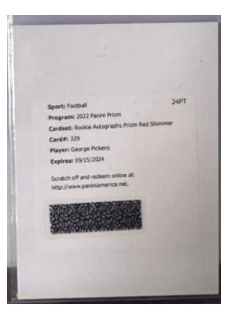 2022 Panini Prizm Base Set George Pickens #329 card