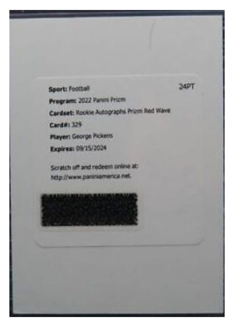 2022 Panini Prizm Base Set George Pickens #329 card