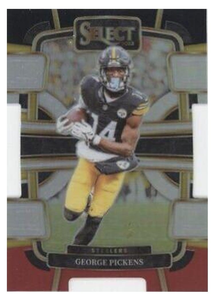 2023 Panini Select Base Set George Pickens Black Red Prizm Die-Cut #83 card