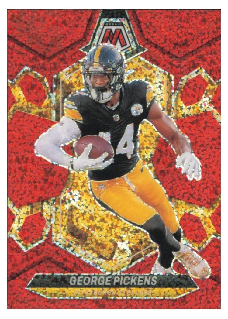 2024 Panini Mosaic Base Set George Pickens Red Sparkle #186 card