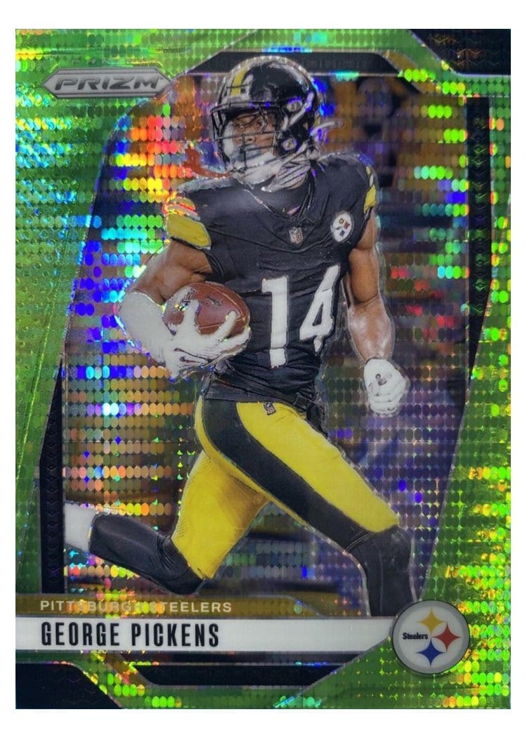 2024 Panini Prizm Base Set George Pickens Neon Green Pulsar #243 card
